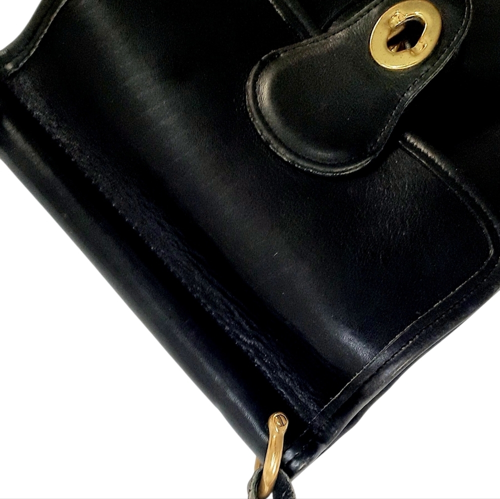 Vintage COACH 9930 Murphy BLACK Leather Crossbody Bag Purse - Picture 4 of 5